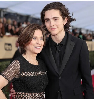 Marc Chalamet's wife and son.